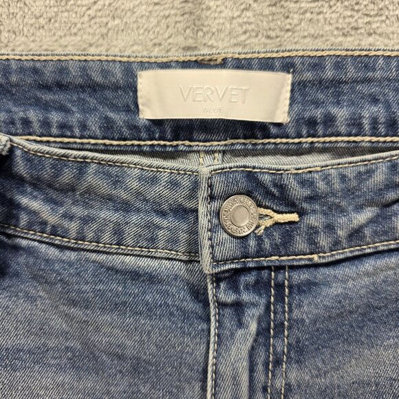 Vervet Jeans Womens 32 Blue Distressed Ripped Knees Skinny Stretch Denim VT973 - Picture 4 of 9